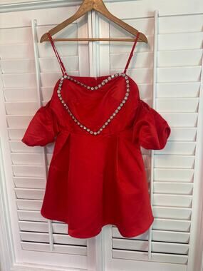 Collective The Label Red Heart‎ Jeweled Dress Size 8